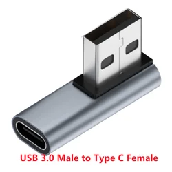 Right Angle Micro USB Male to USB - C Female Extension Adapter (75 - B)