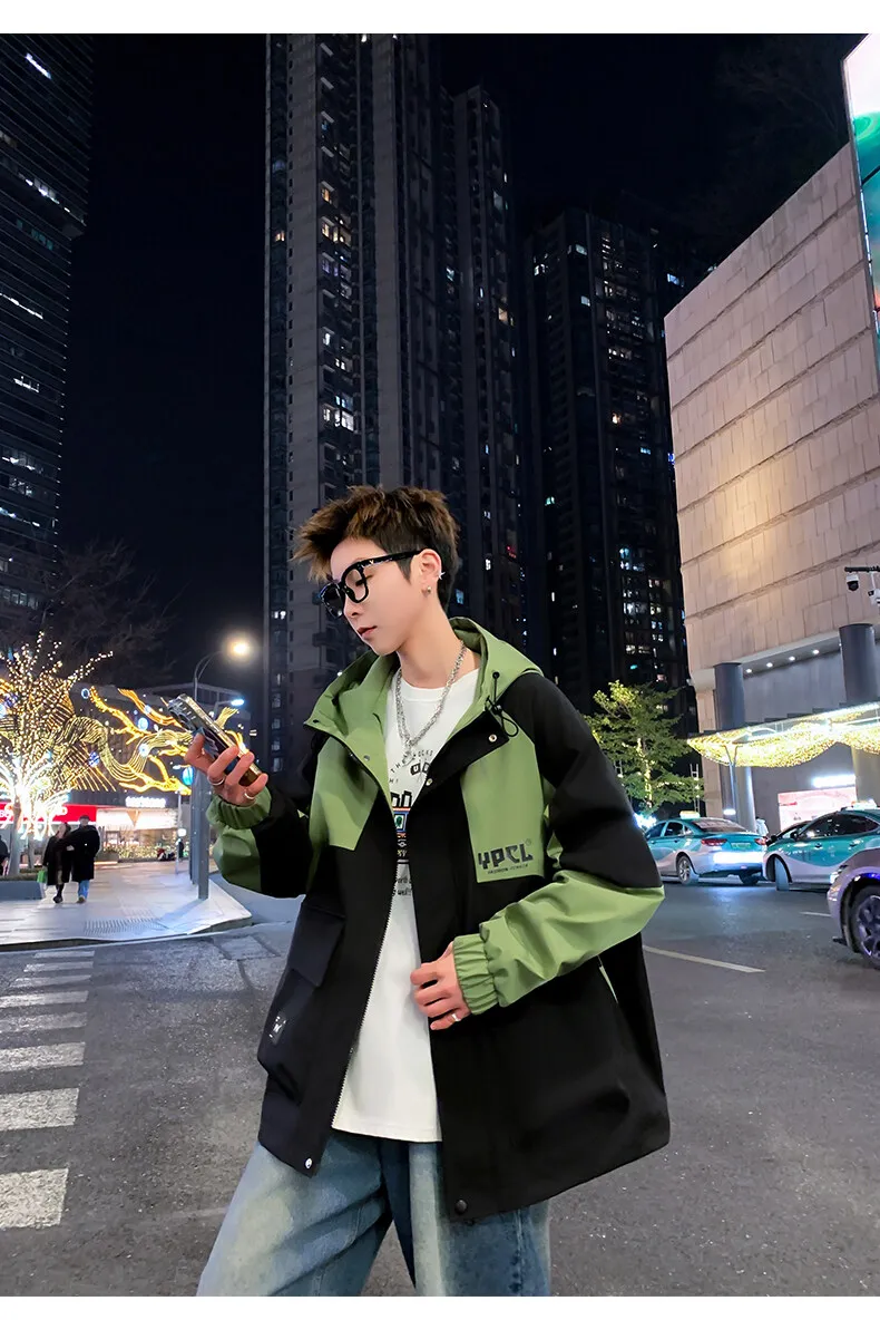 Lässige Herren-Kapuzenjacken 2026 Frühling Herbst Jugend Streetwear Mode Reißverschluss Cargo-Mantel Outdoor Loose Windbreaker Oberbekleidung – Detail 17