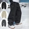 Men's Women's Single Board Ski Pants Waterproof Loose Fit Track Pants Wear Resistant Professional Double Board Snowboard Pants 1