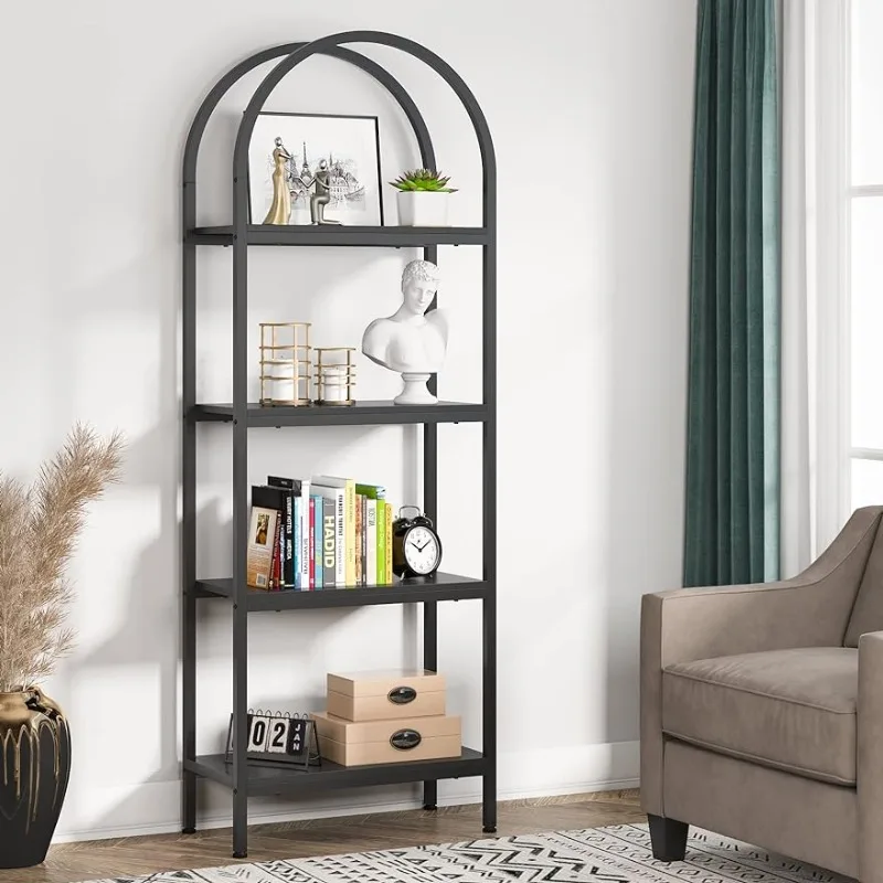 

Tribesigns 4-Tier Open Bookshelf, 70.8" Wood Bookcase Storage Shelves with Metal Frame, Freestanding Display Rack Tall