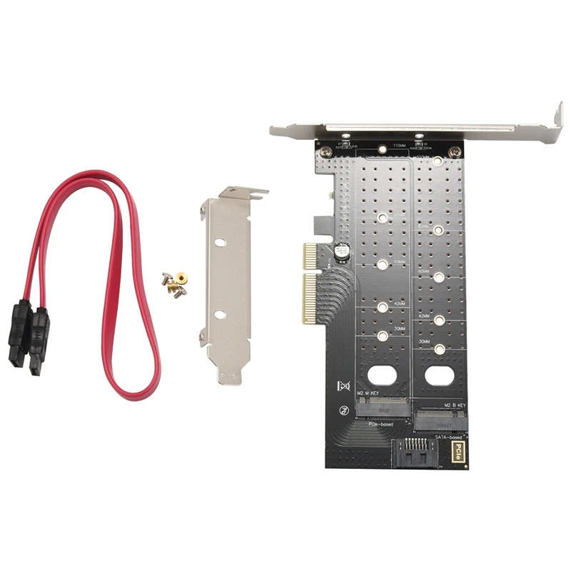 Новинка-двойной адаптер M.2 NVME, адаптер NVME PCIE, ключ M или M.2 SATA SSD B Ключ 22110 2280 2260 2242 для контроллера Pcie 2230 X4