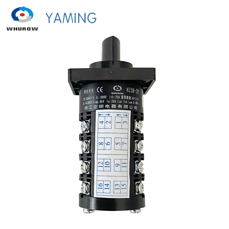 16 terminais parafuso montagem rotativa cam interruptor 02