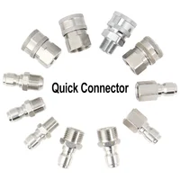 Stainless Steel G3/8 Pipe G1/2 High-pressure Water Gun Quick Connector 1