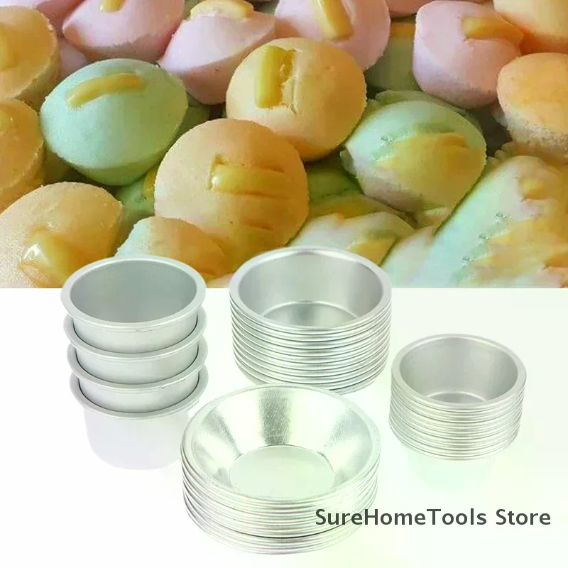 10pcs Puto Cake Mold Aluminum Alloy Egg Tart Cup Cupcake Kitchen Baking Mold Mini Round Baking Oven Pan Pastry Dessert Mould