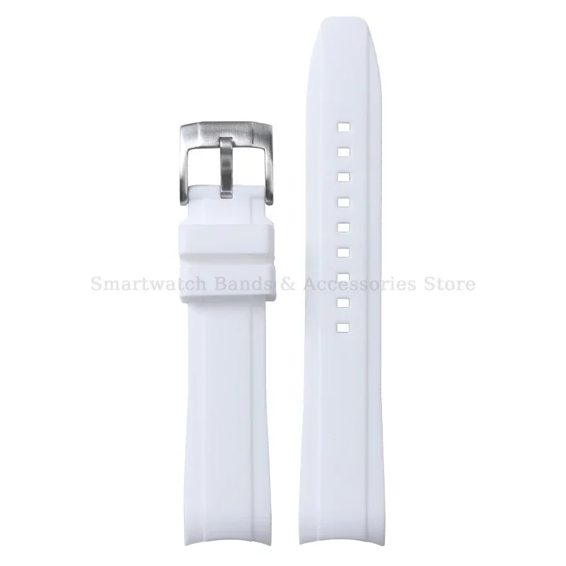 Universal Curved End Rubber Watch Band – Available in Multiple Sizes for Men and Women, Sports Style Bracelet