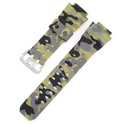 Camouflage Waterproof Resin Silicone Sport Strap for Men - Rubber Watch Band Accessories (Camouflage green)