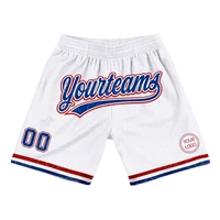 Custom White Blue Red Authentic Basketball Shorts 3D Printed Men Shorts Name Mumber Quick Drying Beach Shorts 1