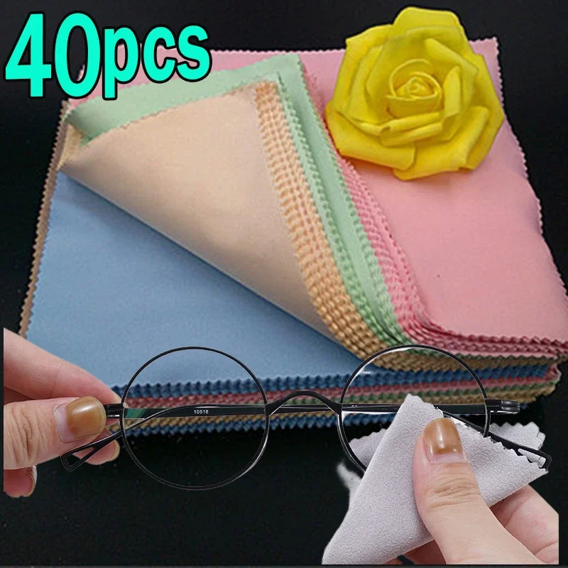 

10-40Pcs Glasses Cleaner Microfiber Cleaning Cloth High Quality Soft Chamois Eyeglasses Lens Cloths Phone Screen Cleaning Wipes