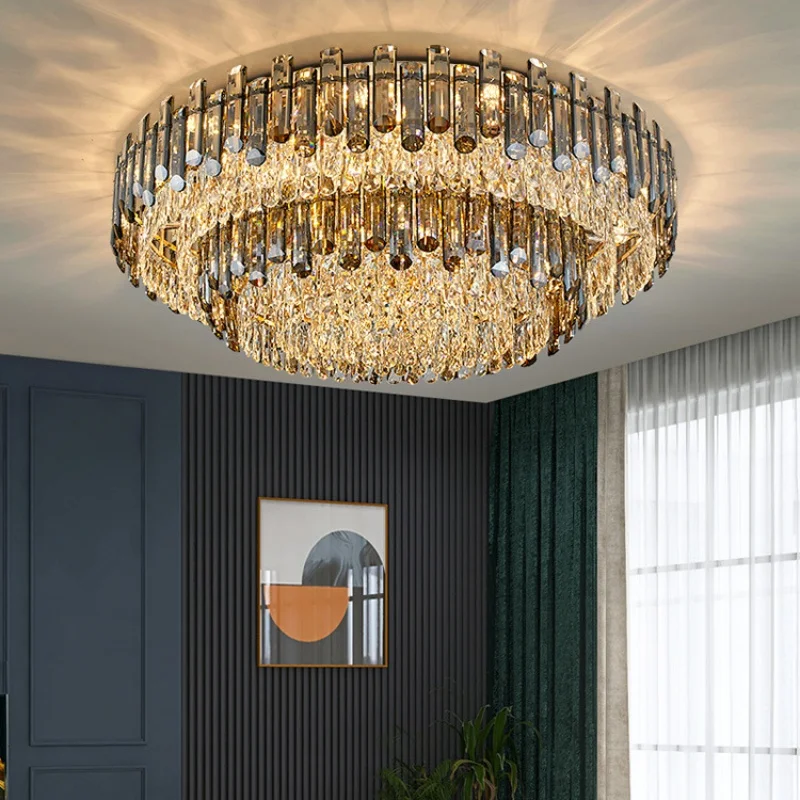 

Living room ceiling lamp round crystal lamp simple modern bedroom dining room lamp light luxury lamps