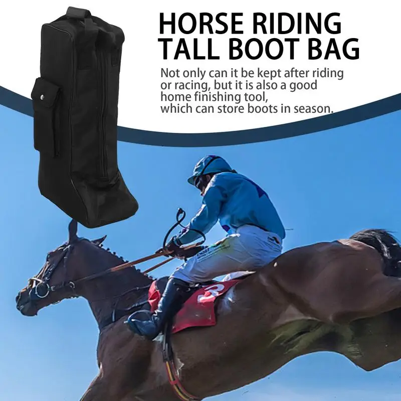 Tall Boot Bag Organizer Dust Proof Shoe Bag With Handle Zippered Riding Boot Bag Horse Riding Equipment Bag For Travel Outing
