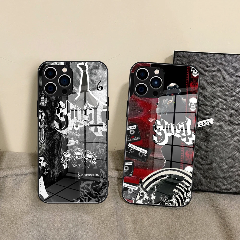 Custodia Per Telefono Satanica London Rock Ghost In Vetro Temperato Per Iphone 15 14 11 12 Pro 8 7 14 15 Plus 13 14 Pro Max Xr Cover