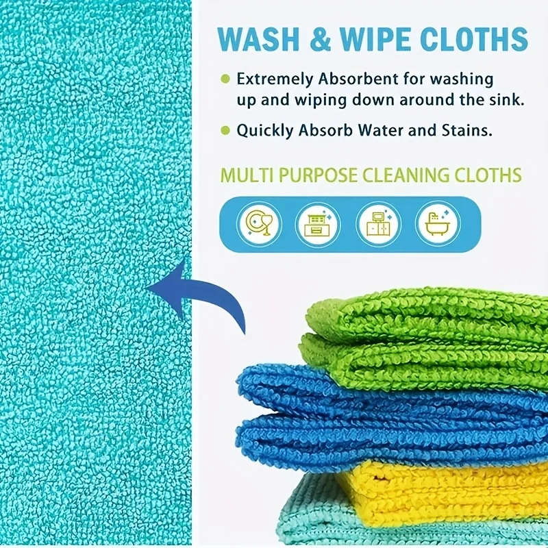 Microfiber Super Absorbent Quick-Drying Reusable Cleaning Towels - Multi-Purpose