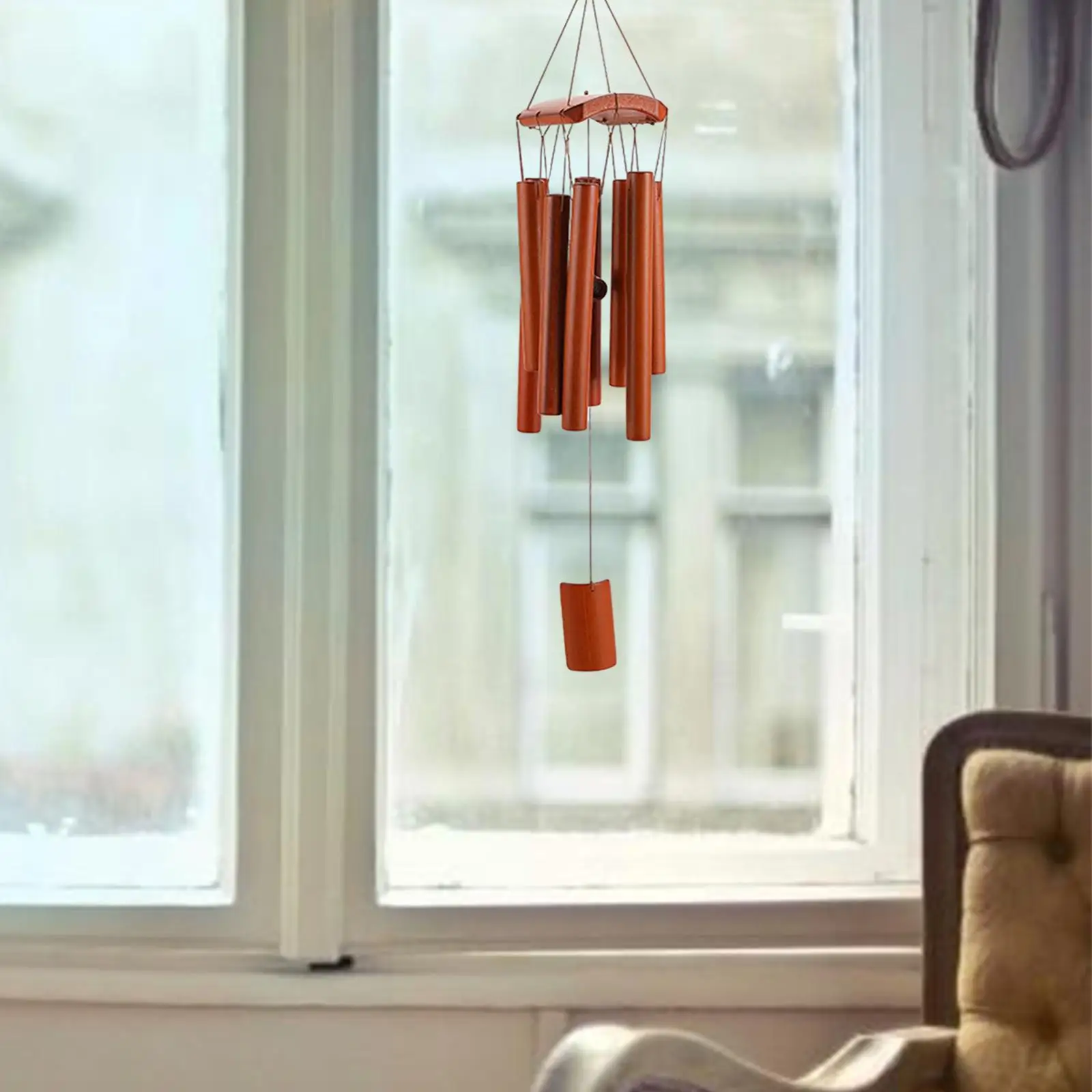 Carillon A Vento In Legno Artigianato Bless Modern Hanging Bell Pendant Bamboo Chime Wind Bell Windchime Per Yard Home Decor Portico Patio Room