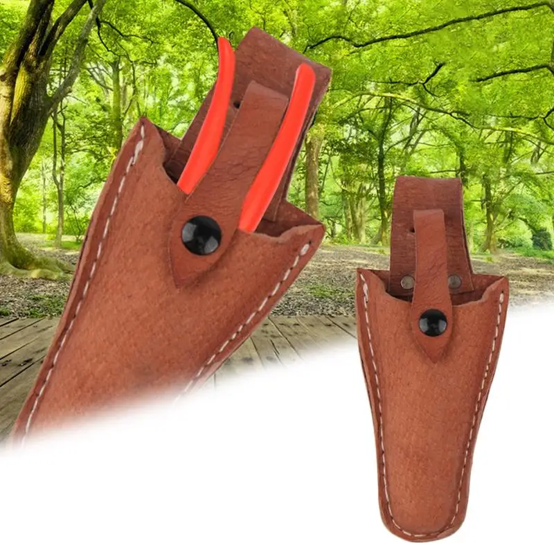 

Portable Cow Skin Fruit Garden Cut Bag Hangable Scissor Tool Bag Portable Holster Cowhide Pruner Tool Bag For Pliers Pruning