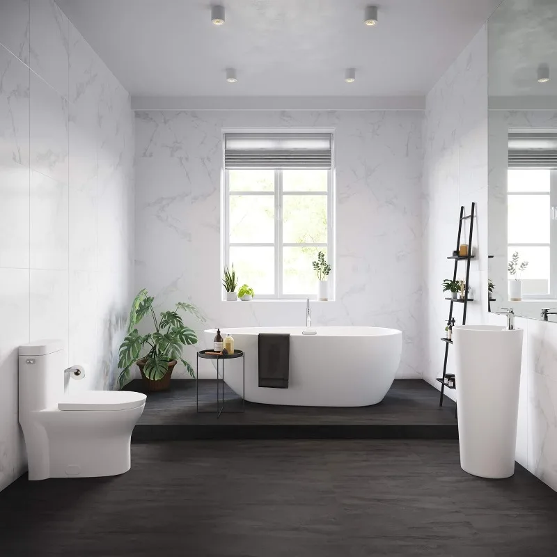 Well Made Forever Monaco Pedestal Sink Glossy White High Gloss finish protects the sink from scratches and stains 6