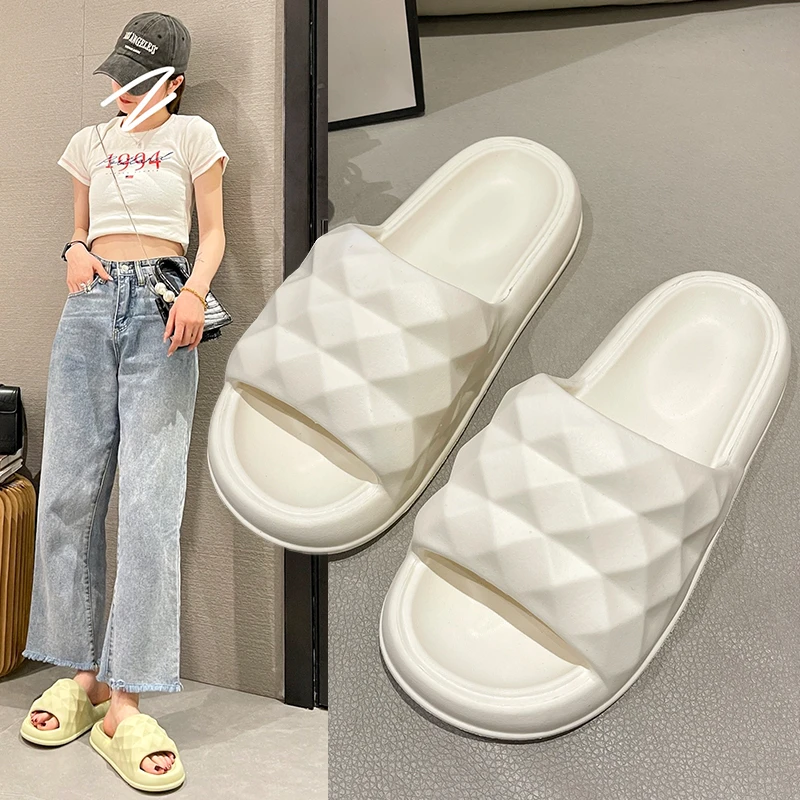 

Platform Linen Slippers for Women Four Seasons Home Female Non-slip Stylish Home Interior Slippers Summer Soft Hemp Slippers