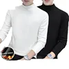 Men's Autumn/Winter Half Polo Turtle Neck Base Layer Top Slimming Smooths Your Silhouette Elastic Double-Sided Fleece Long Sleev
