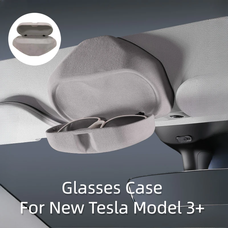 

Замшевый футляр для очков Tesla Model 3 + Highland 2024, защитный футляр для хранения солнцезащитных очков, автомобильные аксессуары