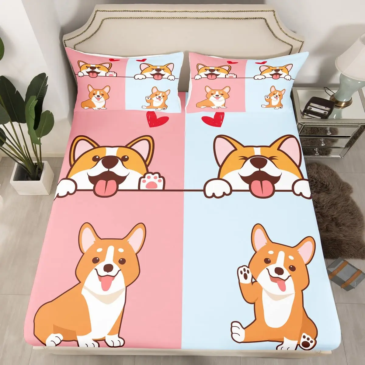 

Пододеяльник Corgi с изображением собаки, Симпатичный щенок, постельное белье, мультяшная собака, счастливая ферма, животное с любовным узором, декоративный пододеяльник для детей, женщин, мужчин