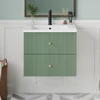 24 Inch Wall Mounted Bathroom Vanity with 2 Drawers - Ideal for Small Bathrooms，Single Sink Bathroom Vanity，Lava Manos De Baño 2