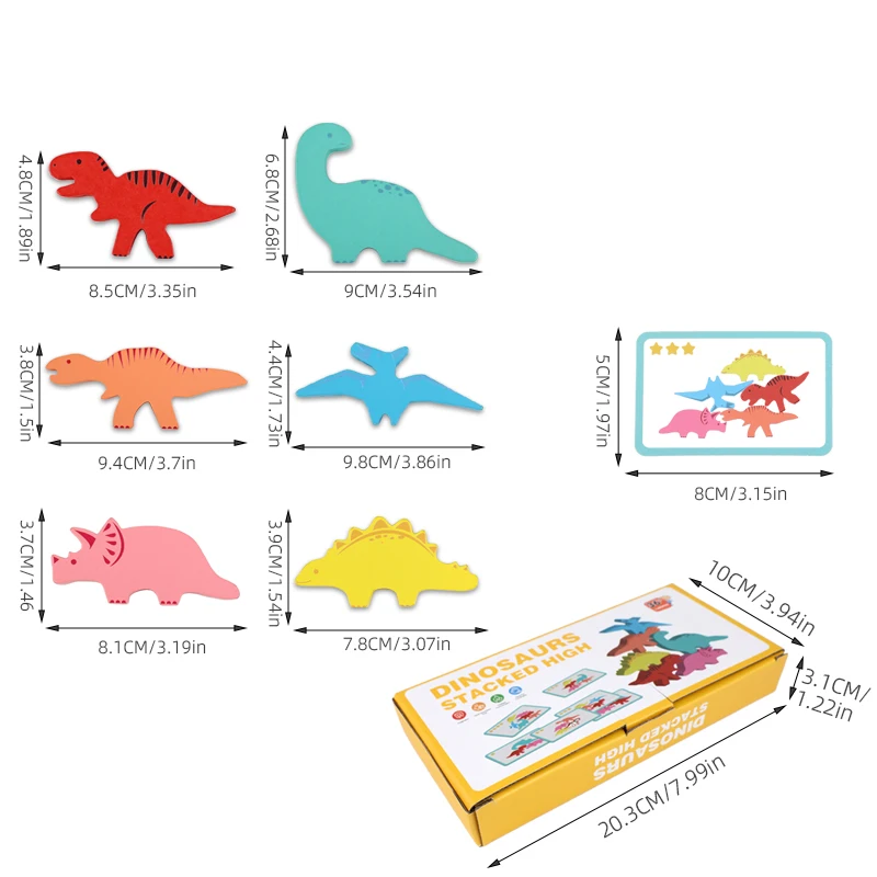 Wooden Balance Blocks Toys For Children Animal Dinosaur Building Stacking High Board Games Wood Montessori Toy Boys Kids Gift - 6