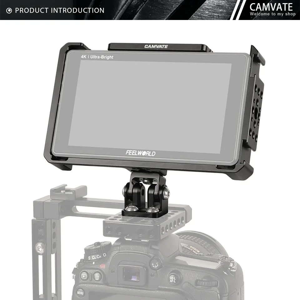 6" Monitor Cage Bracket For FeelWorld LUT6 & LUTS6 With 3/8" Arri Locating Holes