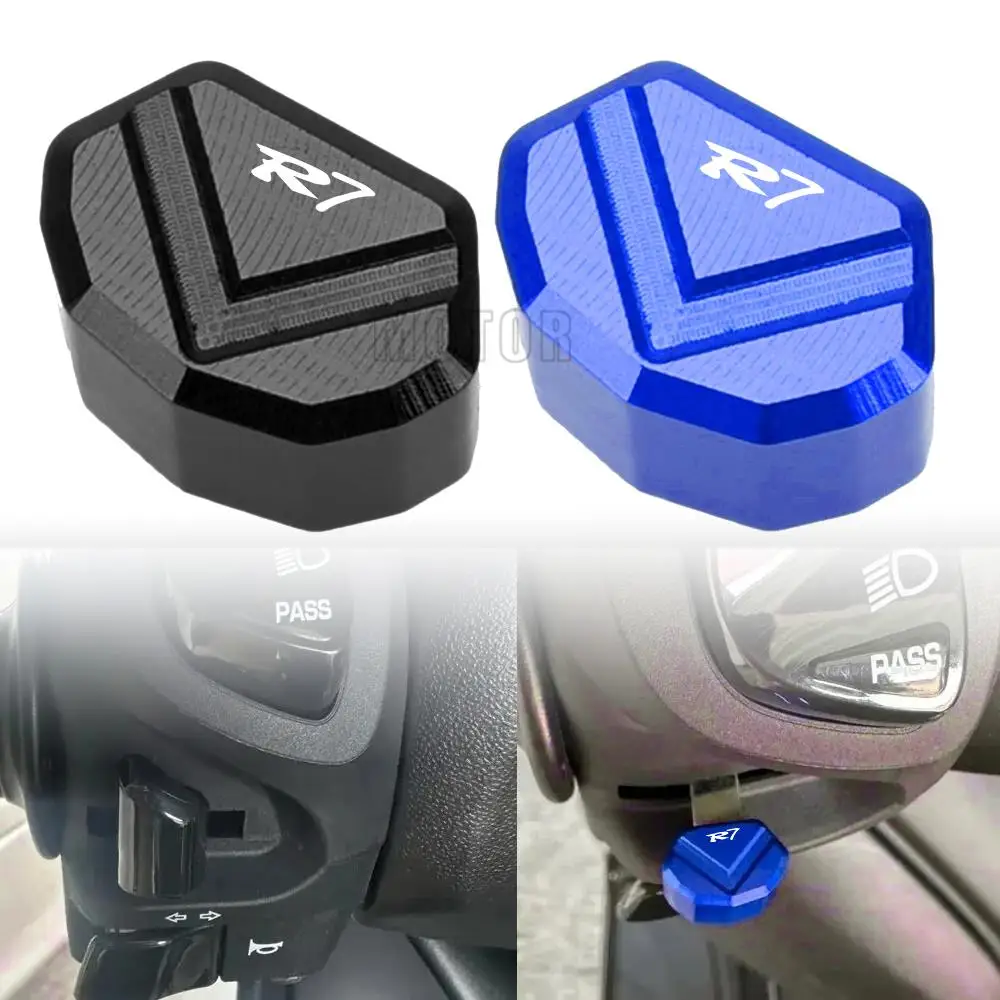 

2023 2024 NEW Motorcycle Accessories R7 LOGO Switch Button Turn Signal Switch Key Cover For Yamaha YZFR7 YZF R7 YZF-R7 2021 2022