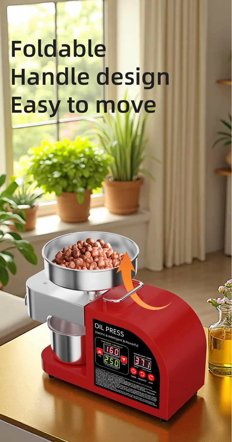 DIVEDEER Smart Oil Press X6 Hochleistungsheizung, Presskammer aus Edelstahl für Erdnuss, Raps, Sesam, Olivenkernen, Kokosnussöl – Detail 9