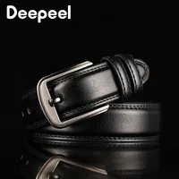 1 шт. Deepeel 3,7*110-130 см мужские 2nd кожаные ремни из телячьей кожи мужской дизайнерский деловой пояс поделки для взрослых джинсовые аксессуары — изображение 2