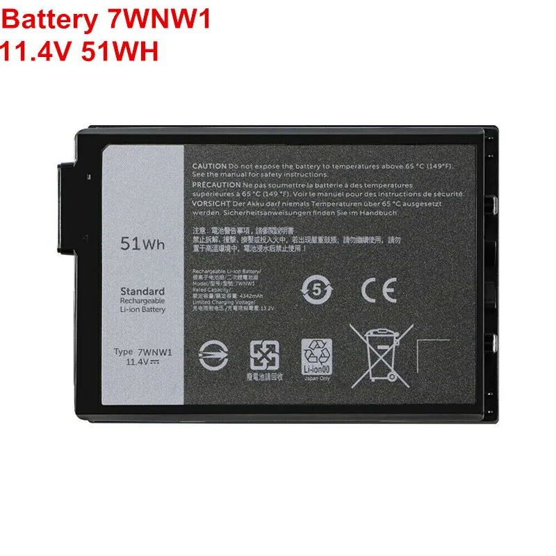 

11,4 в 51WH Новый OEM 7WNW 1 перезаряжаемый аккумулятор для ноутбука Dell Latitude 7424 5420 5424 5420 прочный ноутбук lлитиевый