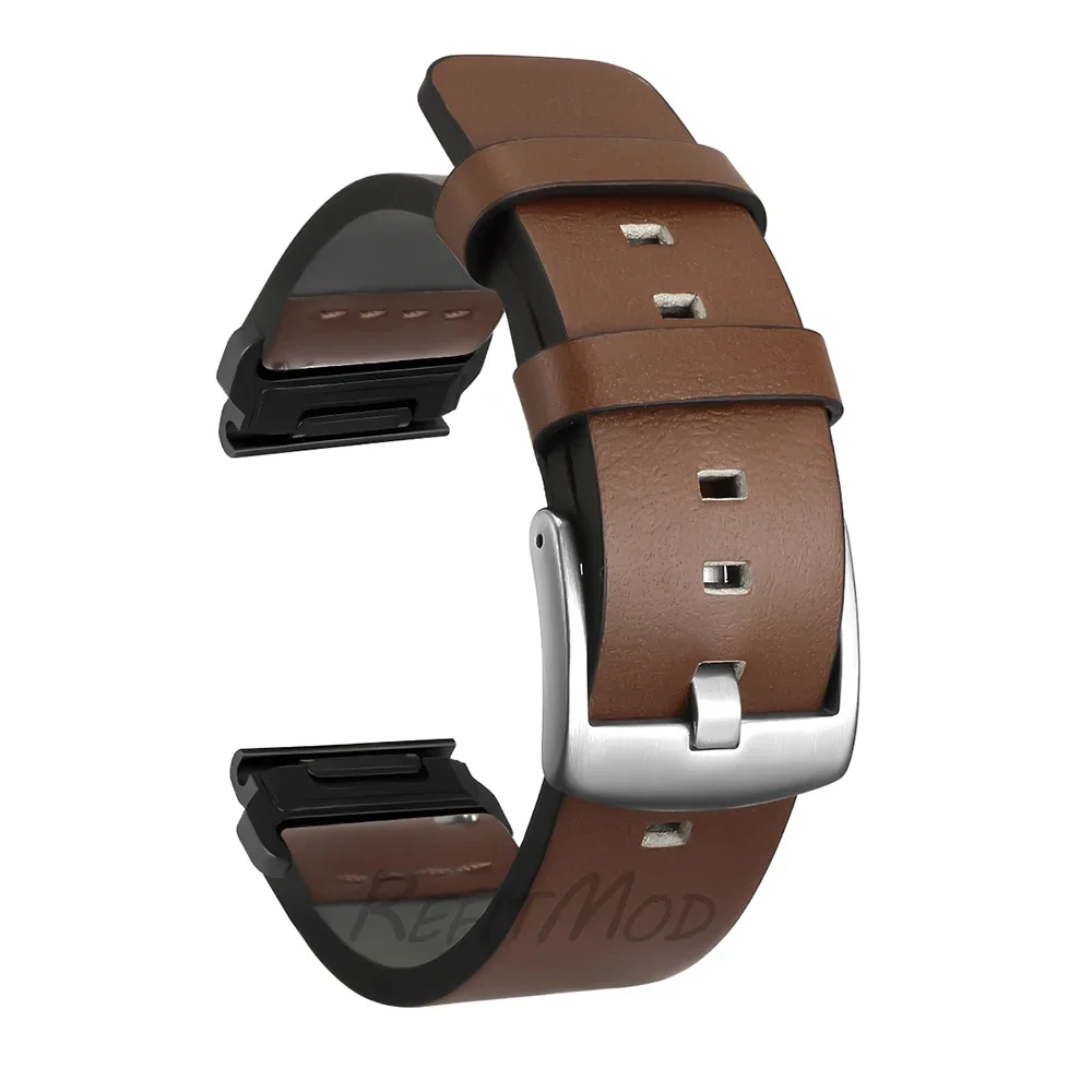 Quick Fit Leather Strap, 26mm/22mm Adjustable Band