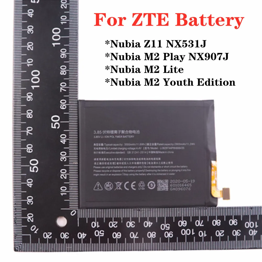 

100% 3000mAh Li3829T44P6h806435 Phone Battery For ZTE Nubia Z11 NX531J / M2 Play NX907J / M2 Lite / M2 Youth Edition