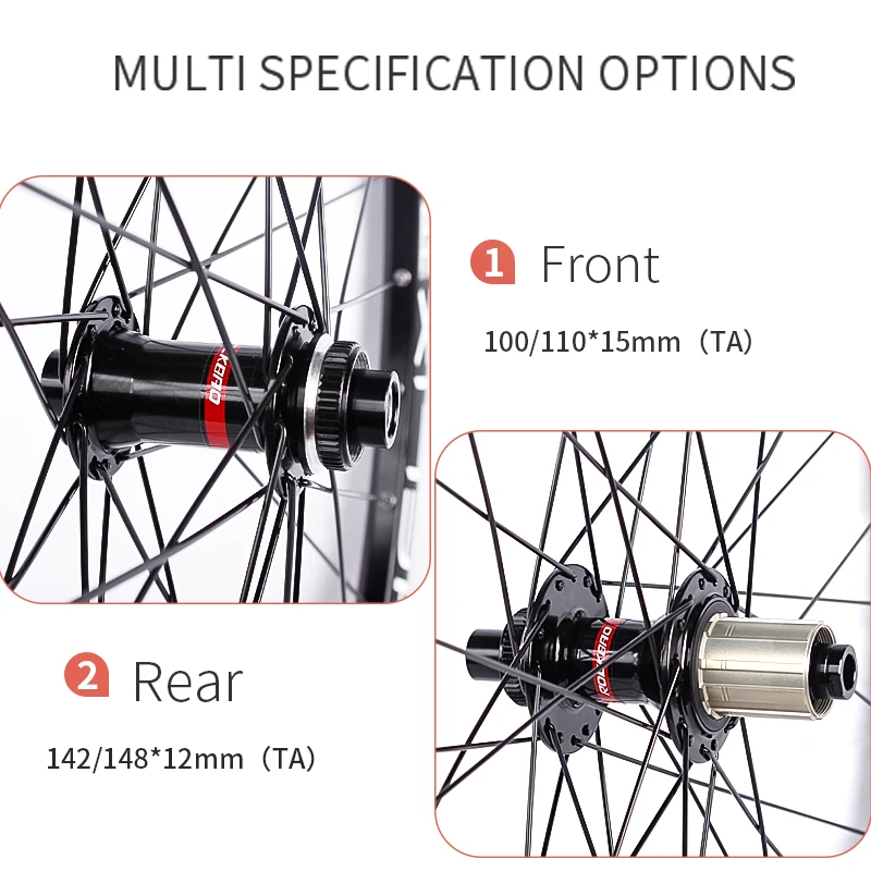 SUNRingle-TR25 Bike Wheelset 26 in 27.5 in 29in Central Lock Hub 7-12S HG/MS 12V Cassette Tubeless Ready Vacuum Bicycle Wheel