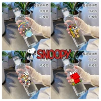 Cartoon Anime Snoopy Cute Time Scale Plastic Water Cup Transparent Portable Large Capacity Juice Milk Portable Drinking Cup New 1