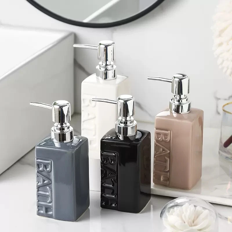 Ceramic Lotion Bottle 400ml Liquid Soap Dispensers Bathroom Accessories