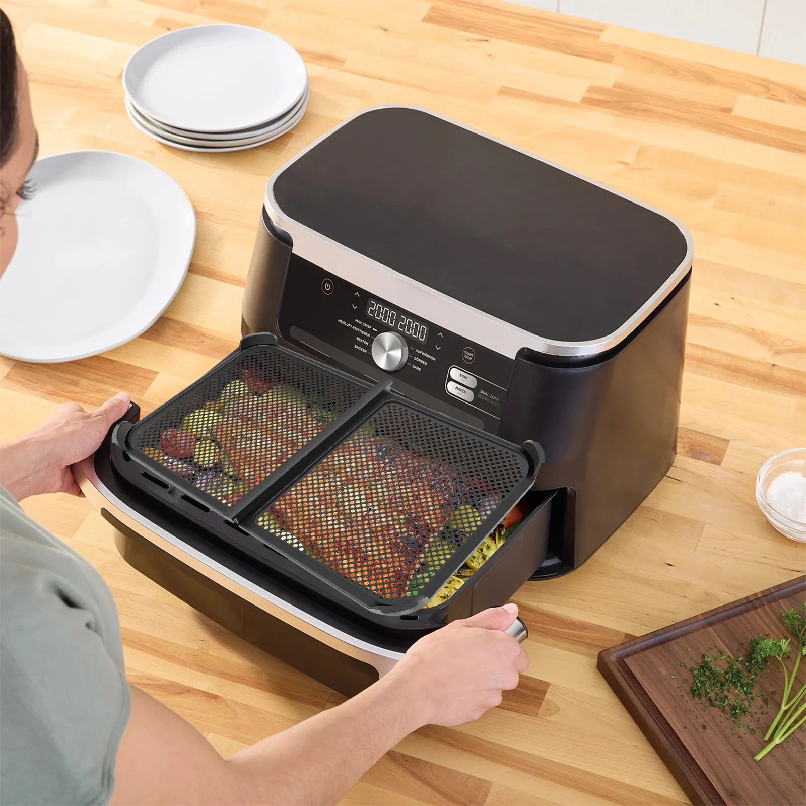 Silicone Air Fryer Splash Guard Heat Resistant Air Fryer Splatter Guard Protects Heating Element and Fan Kitchen supplies