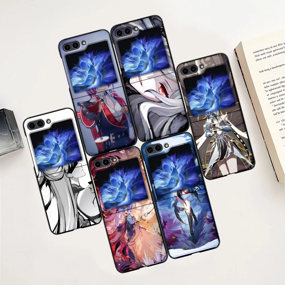 Honkai Star Rail Custodie Per Samsung Galaxy Z Flip5 Custodia Pieghevole Nera Z Flip 5 Custodia Rigida Per Cellulare Zflip5 Cover Protettiva