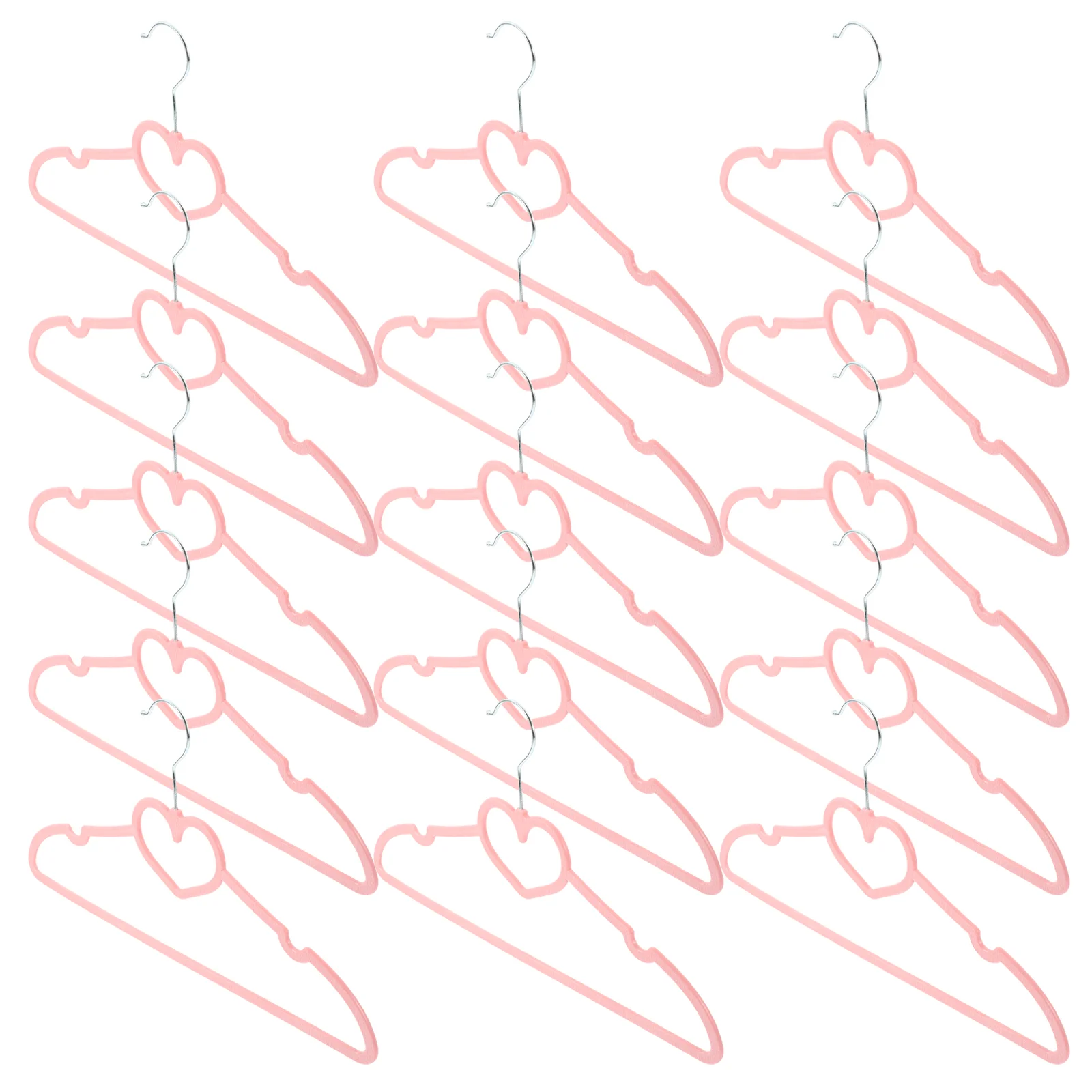 

10/15/20PCS Clothes Hanger Durable Hanger ABS Heart Pattern Coat Hanger for Adult Children Clothing Hanging Supplies (Pink)