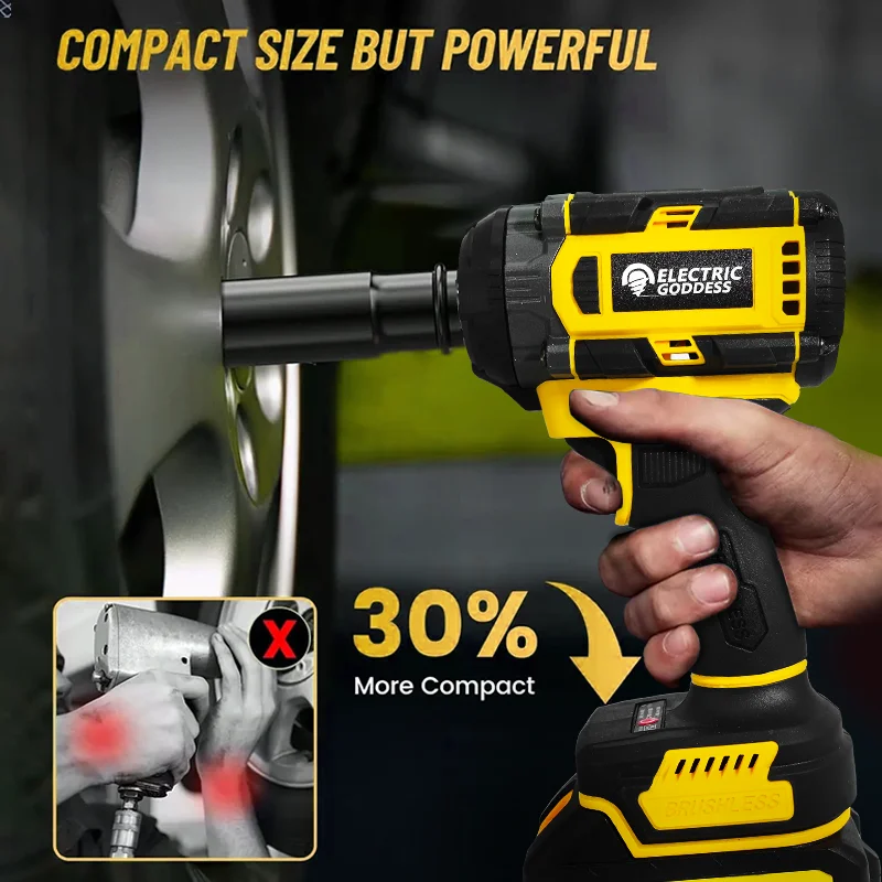 مفتاح ربط كهربائي لاسلكي 1/2 بوصة، بدون فرش، 21 فو...