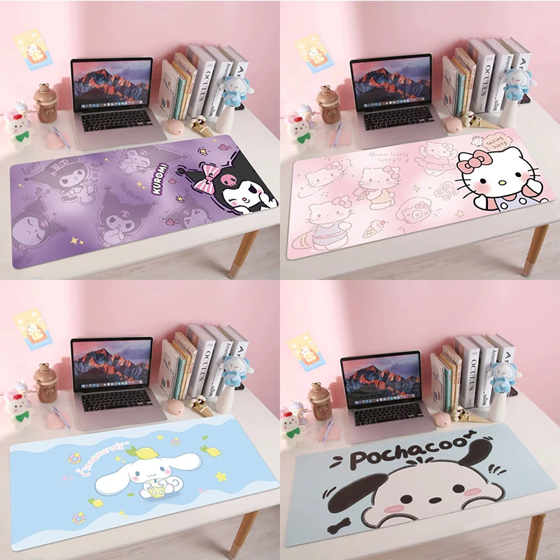 MINISO Kuromi Hello Kitty Cinnamoroll Mousepad Gaming Office Desk Pads Large for Computer Non-slip Lockedge Mouse Pad