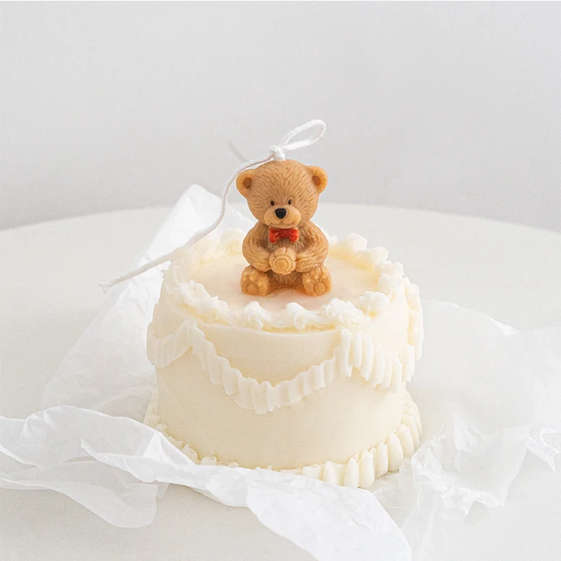 3D Teddy Silicone Candle Mold, Bow Tie, Heart, Mini Bear, Food Grade, Chocolate, Mousse, Cake Decor, Biscuit, Resin Soap Mould