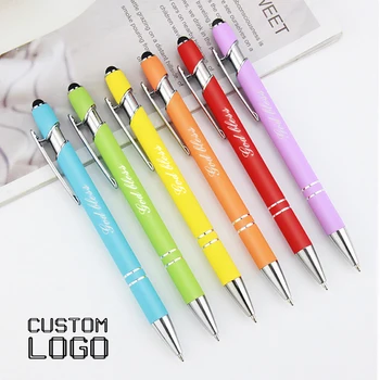 Personalized Metal Colorful Ballpoint Pen Customized Goodies For Business Pens With Own Print Engraved Name Gift Office Supplies