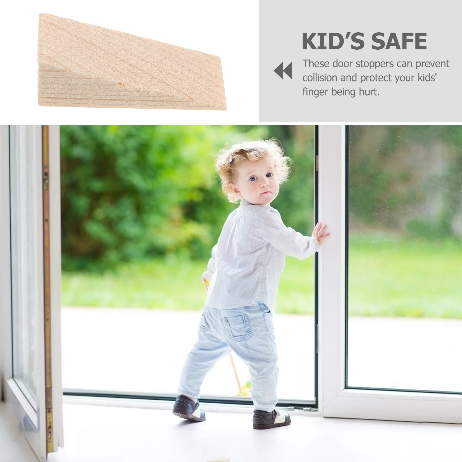 Door Stopper 3/5 PCS Kid Furniture Door Stopper Wedge Sliding Doors Heavy Duty Holder Wooden Child door stopper