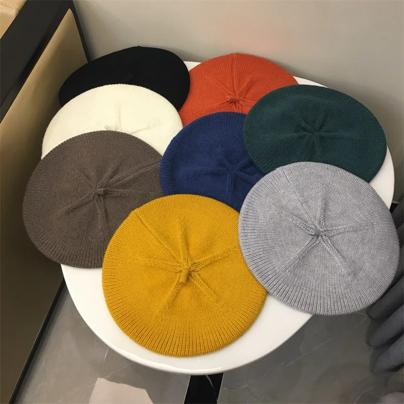 

Beanie Beret Hat women's Street Fashion painter's Cap Belle Cap Autumn Winter Knit Wool Cap Pumpkin Cap