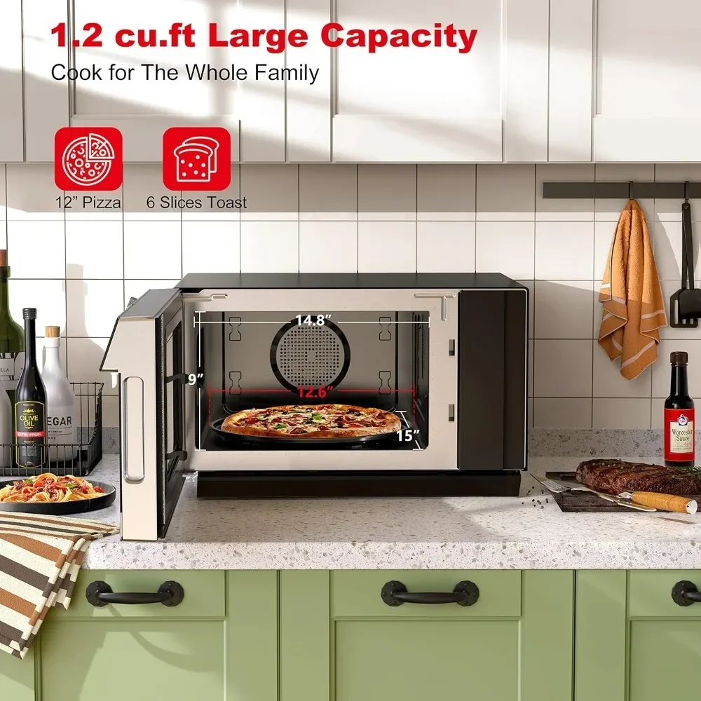 4-in-1 ToastWave with TotalFry 360, Convection, Microwave, Toaster Oven, Air Fryer, 1000W,1.2 Cu.Ft, LCD Di 6