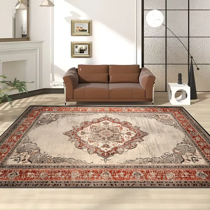 Vintage Persian Carpet Large Area Living Room Decoration Rugs Non Slip Washable Cloakroom Lounge Rug Customized Bedroom Mat 2
