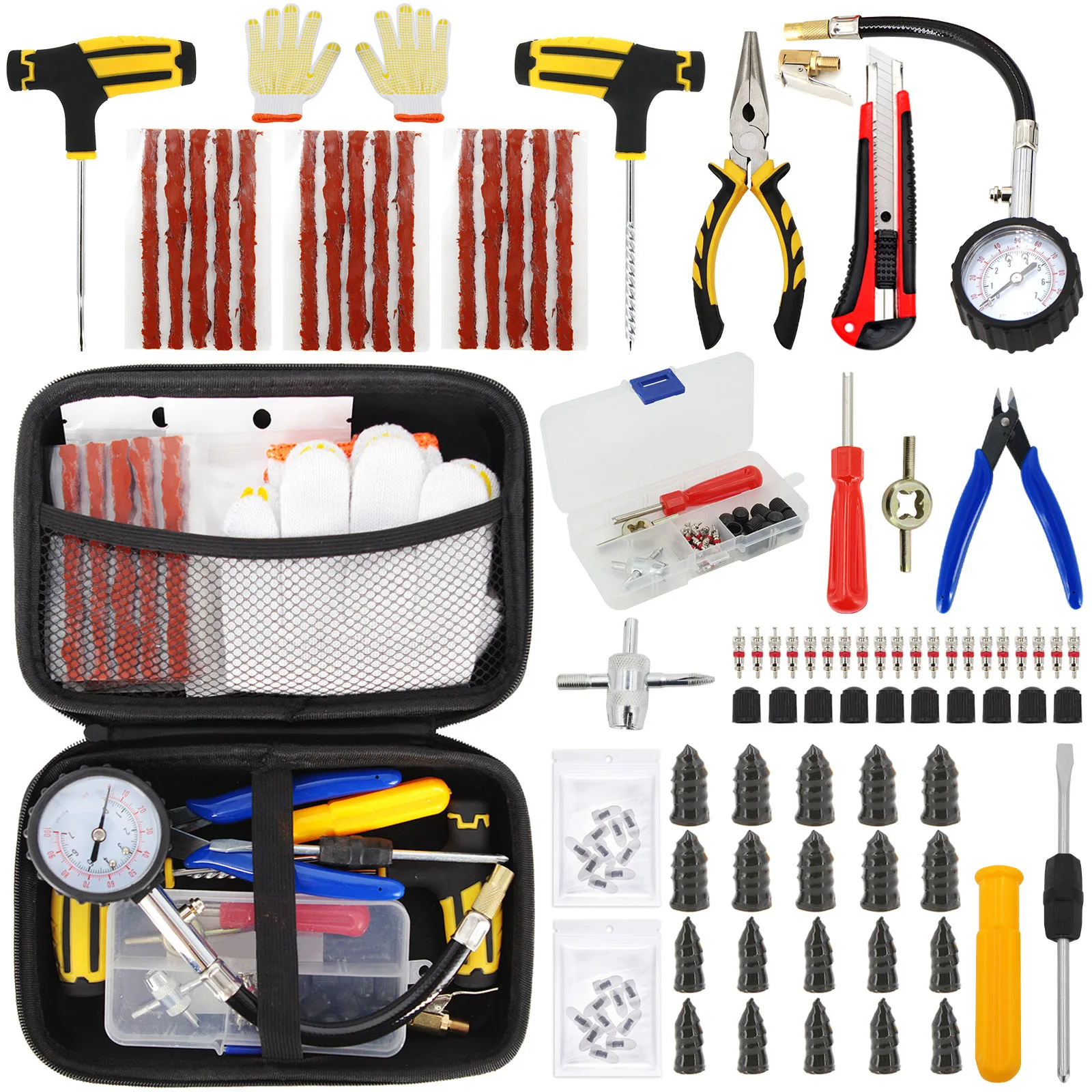 Auto Banden Reparatie Tool Kit Studding Set Auto Fiets Punctie Plug