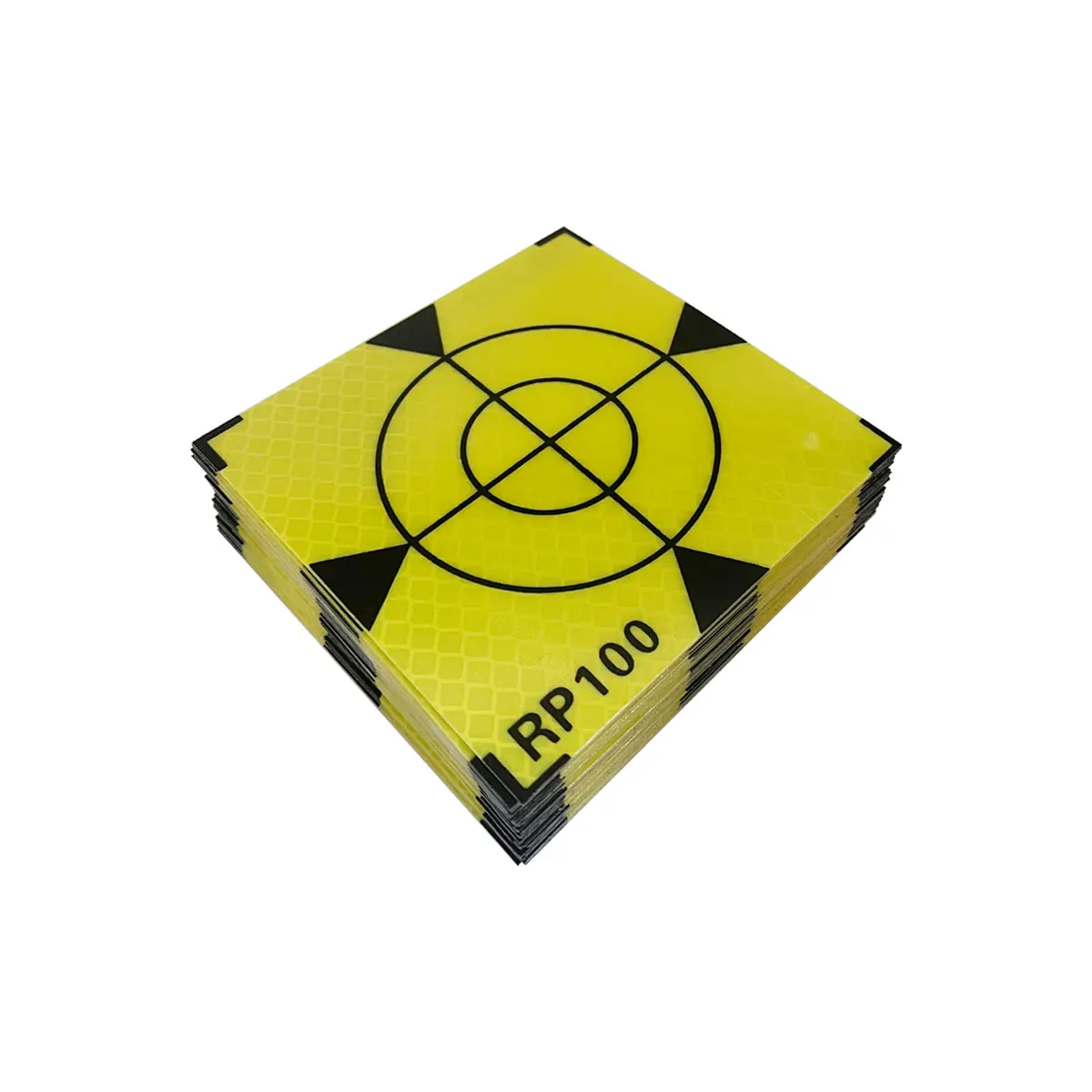 100-Pack 50mm X 50mm Yellow Reflective Target Sheets For Surveying & Total Stations