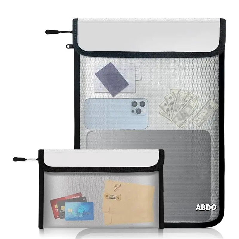 방수 내화 문서 가방, 문서용 2팩 15X11인치 및 8X5인치 내화 가방, 내화 돈 가방