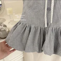 Robe d'été pour petites filles, chemises longues rayées, robes élégantes d'anniversaire pour enfants de 0 à 7 ans, 25 4